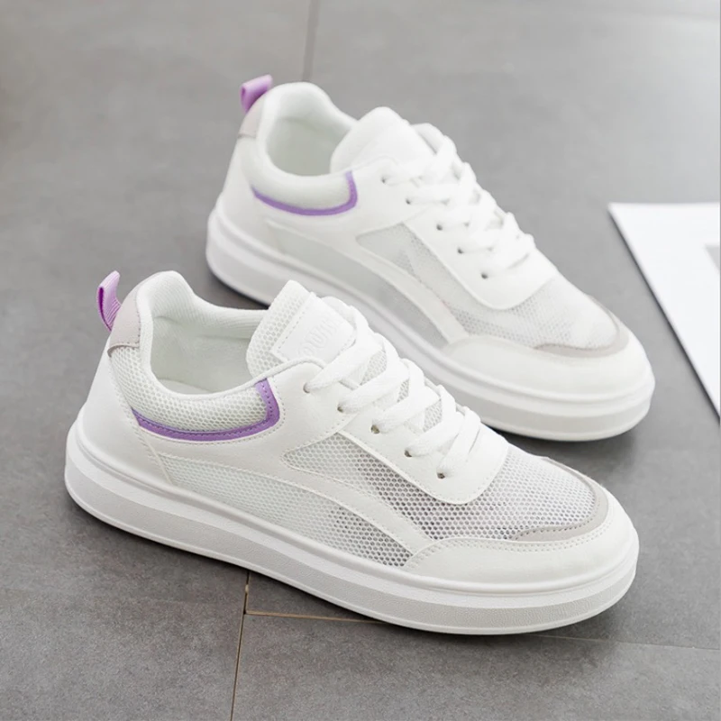Женские кроссовки на плоской платформе классические дышащие повседневная обувь