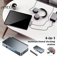 4 in 1 type c otg hub multiport adapter with hdmi 4k usb 3 0 3 5mm audio pd charging for ipad pro computer peripherals fc