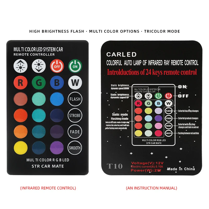 Новая одежда для маленькой девочки 2 шт T10 w5w RGB светодиодный лампы 5050 6SMD COB canbus