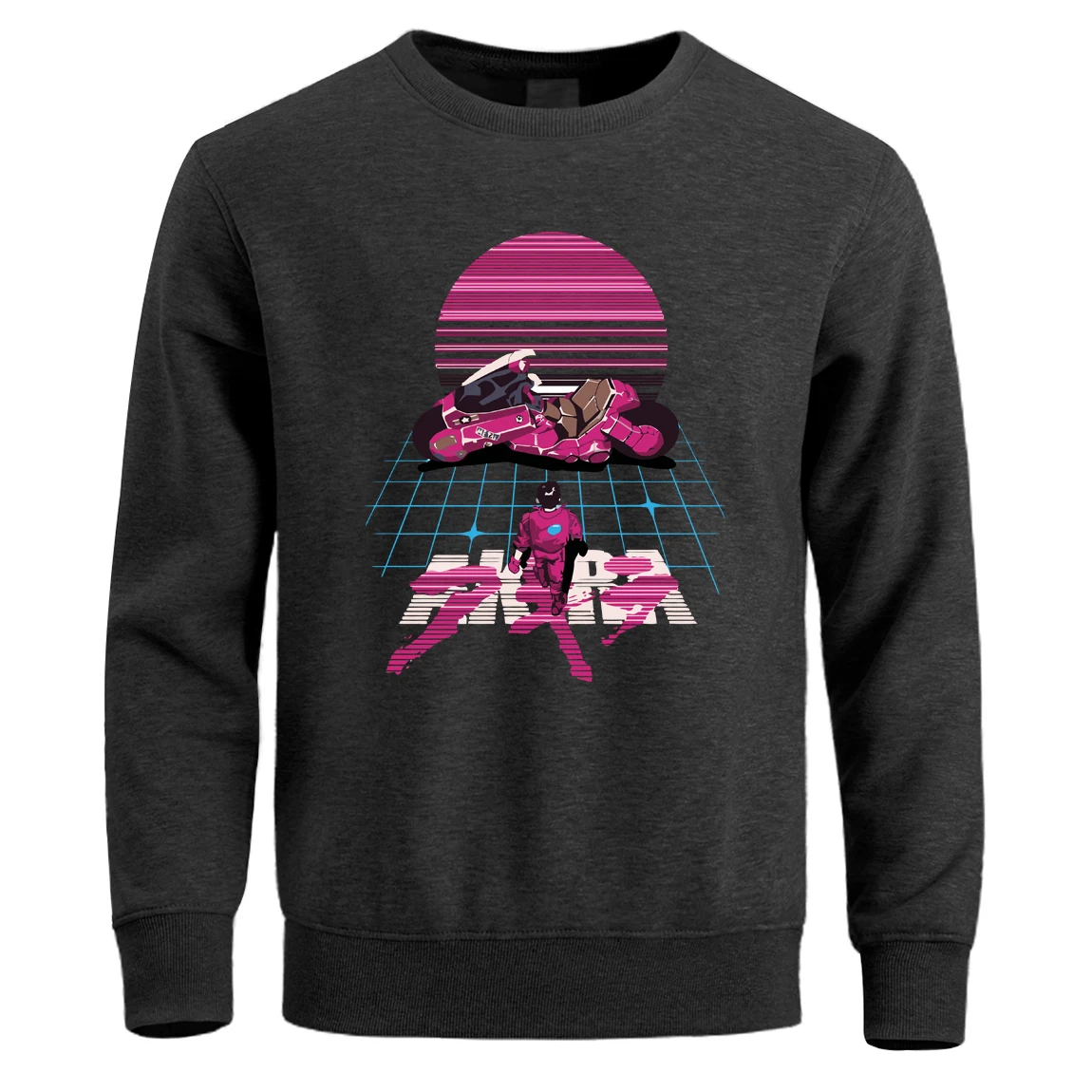 Akira Synthwave японского аниме мужские толстовки Толстовка с круглым вырезом Пуловер