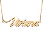 Женское Ожерелье Viviana с именем, ювелирные изделия из нержавеющей стали, покрытое 18-каратным золотом, кулон-табличка с именем Femme, подарок для матери или девушки