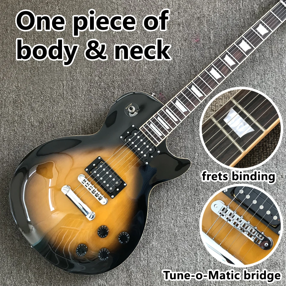 

2021 new style electric guitar, 2 Pickups, Frets binding, Tune-o-Matic bridge, Rosewood fingerboard guitar, Free shipping