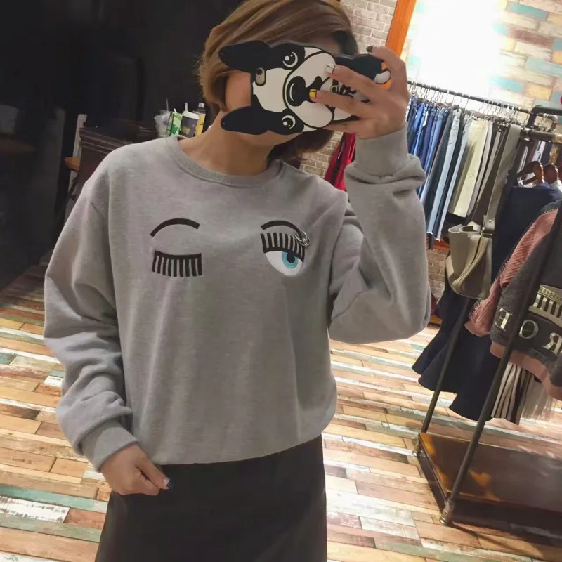 

New Women s short sweater European standing eye embroidery European small top ins cool