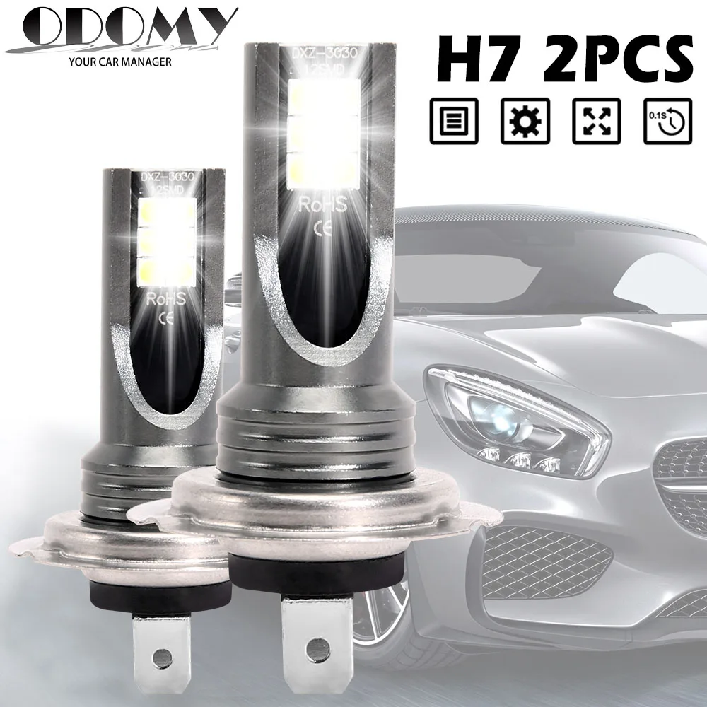 

H7 Car CSP LED Fog Headlight Bulbs 6000K White Auto Fog Lamp Day Running Light car lights led headlight h7 led headlight bulb