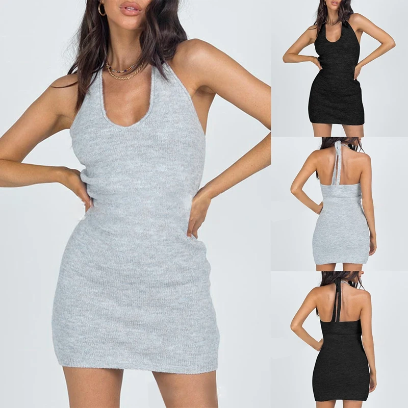 

Women's Striped High Elastic Bag Hip Skirt Lace Halter Short Skirt