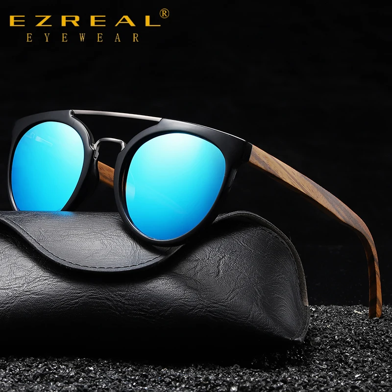 Деревянные солнцезащитные очки EZREAL в стиле зебры роскошные брендовые