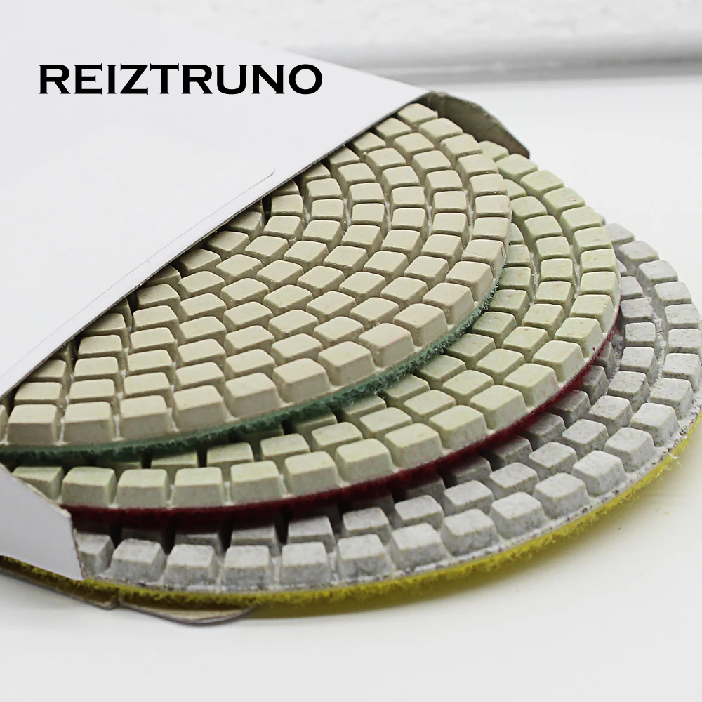 Reiztruno 3 ступенчатые Алмазные полировальные колодки для мрамора гранита кварца