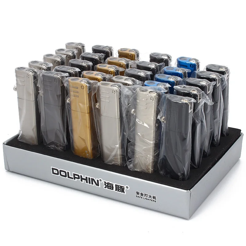 Струйная зажигалка 24 шт./лот заправляемая ветрозащитная Бутановая газовая