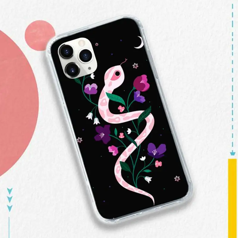 

Aesthetics Hand Snake flower pattern Phone Case for iPhone 11 12 pro XS MAX 8 7 6 6S Plus X 5S SE 2020 XR