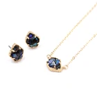 2020 Весна Лето Мини геометрическая форма мраморный камень инкрустация Пентагон чокер прозрачный Кристальный камень кулон ожерелье оптовая продажа