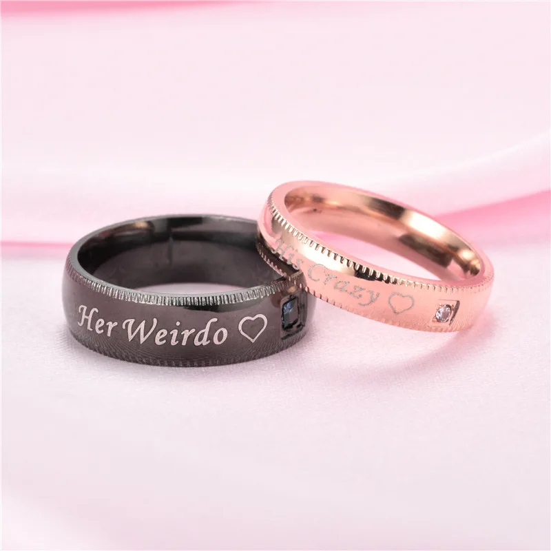 2019 модные простые мужские и женские кольца из нержавеющей стали 6 мм с надписью Her