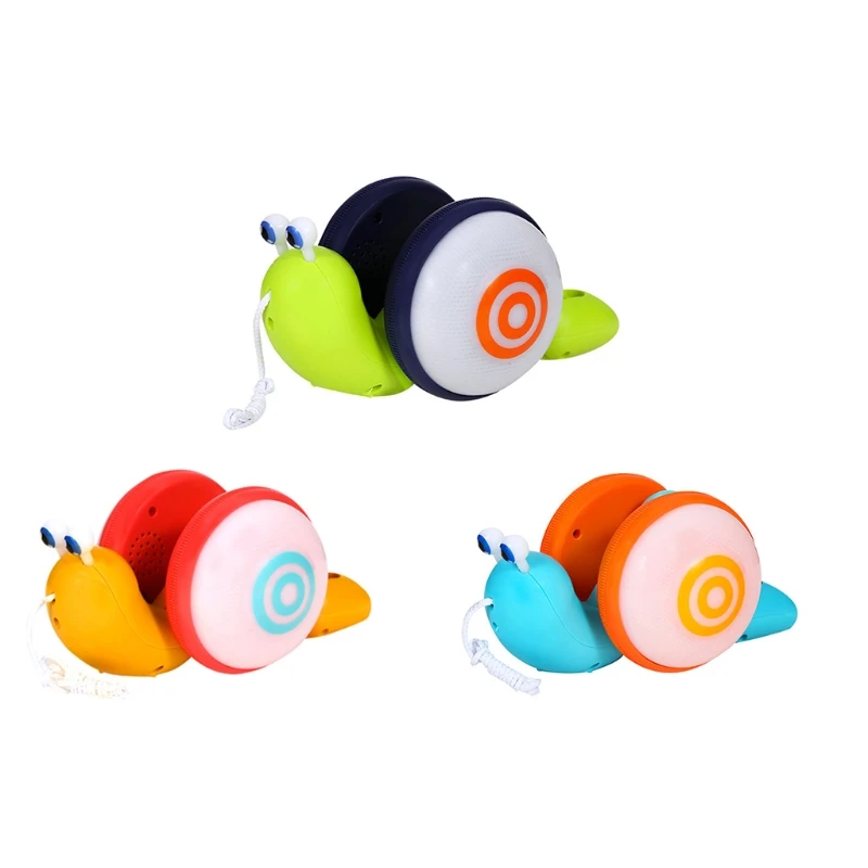 

Pull Along Electric Snail Toys Encourage to Walk Infants and Toddlers Color&Music String Cart for Baby Kids Rope ABS