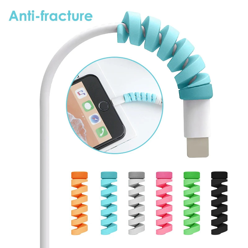 2Pcs Charging Cable Protector Saver Cover For Apple iPhone USB Charger Cord Adorable Protective Sleeve Phones | Электроника