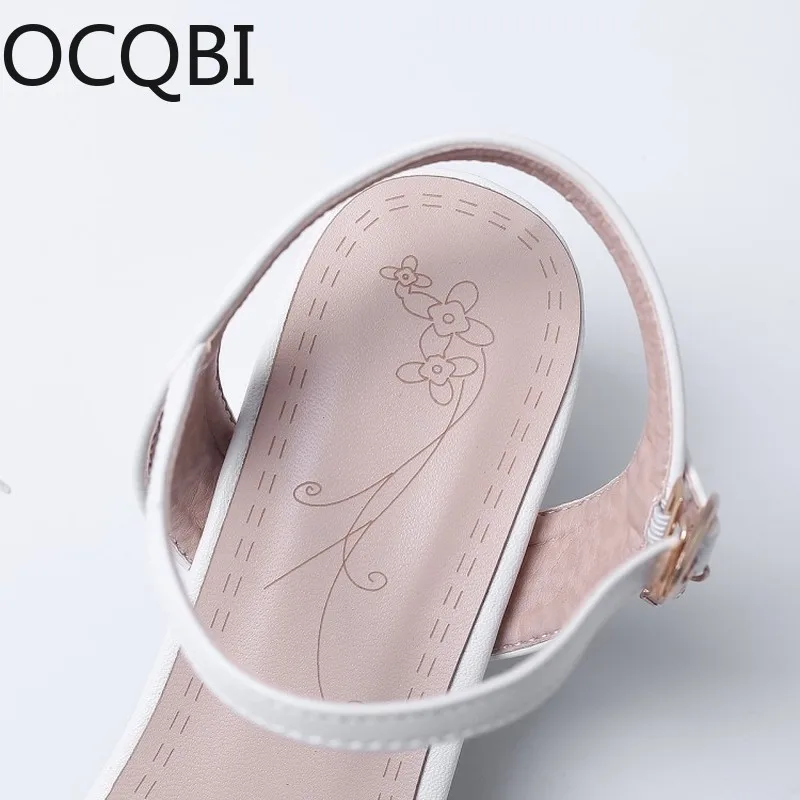 

Womens Summer Comfort Everyday Street Single Strap Block Heel Mary Janes Sandals Shoes White Beige Black Size 33 - 43 Low Chunky