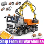 Моторизованный грузовик с дистанционным управлением MOULD KING 19007, приложение для радиоуправляемого автомобиля, строительные блоки, кирпичи, игрушки для мальчиков, подарки на день рождения