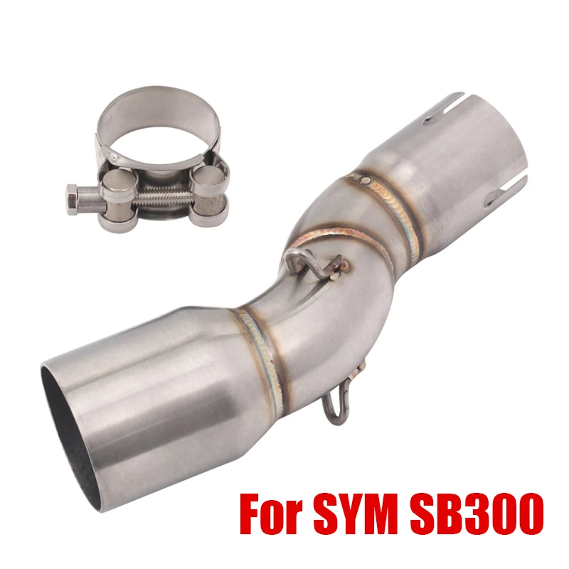 

For SYM SB300 Exhaust Middle Mid Pipe Escape Link Tube Connecting Section Stainless Steel Slip On 51mm Muffler Motorcycle