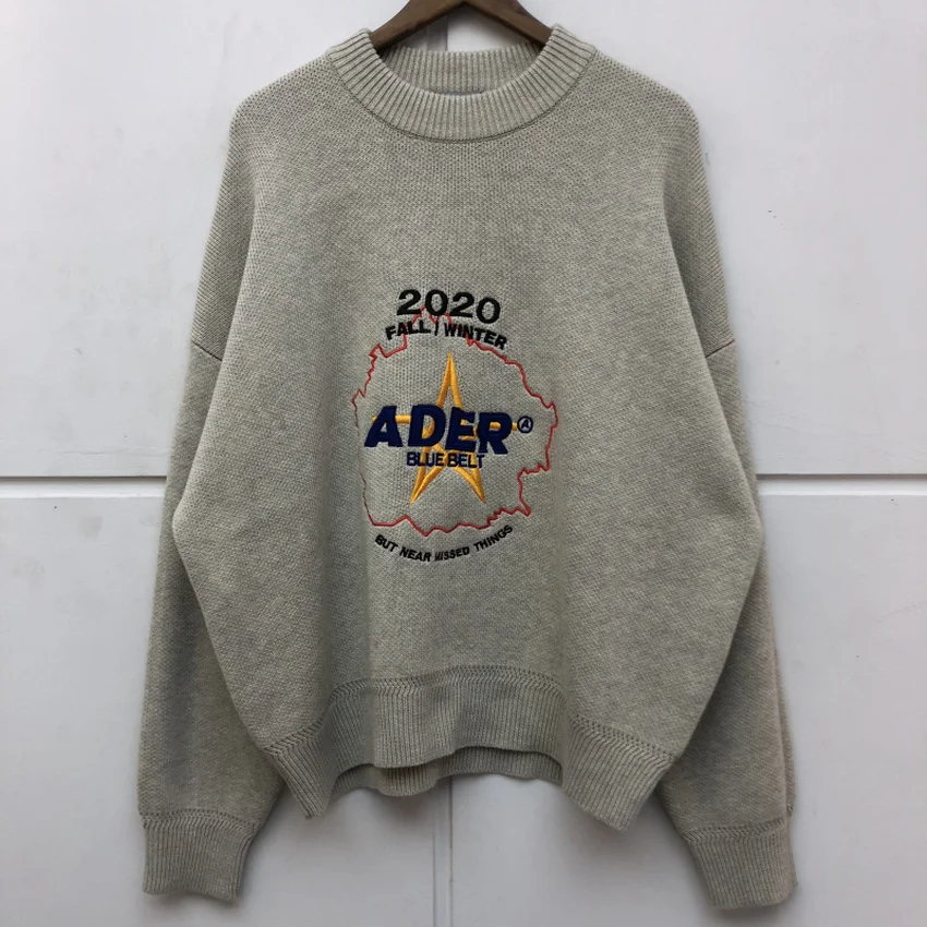

Men Women Hight Quality Ader Error Sweaters Star Logo Embroidery Adererror Knitted Pullovers Winter Heavy Fabric Coat