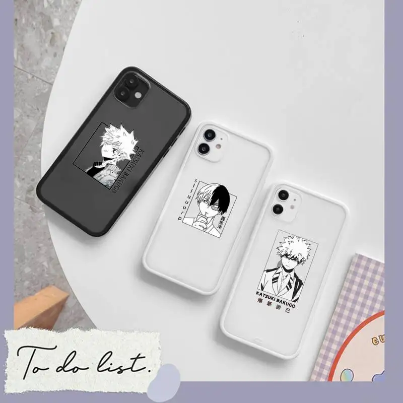 

Anime My Hero Academia Phone Case matte transparent For iphone 7 8 11 12 plus mini x xs xr pro max cover