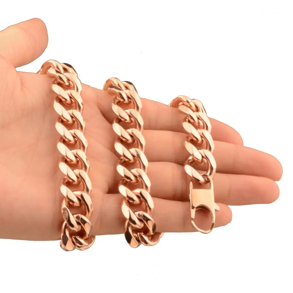 Ожерелье или браслет мужское из нержавеющей стали под розовое золото