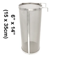 6x14 homebrew kettle hop spider with hook 300 micron stainless steel for homemade brew home coffee dry hopper filter