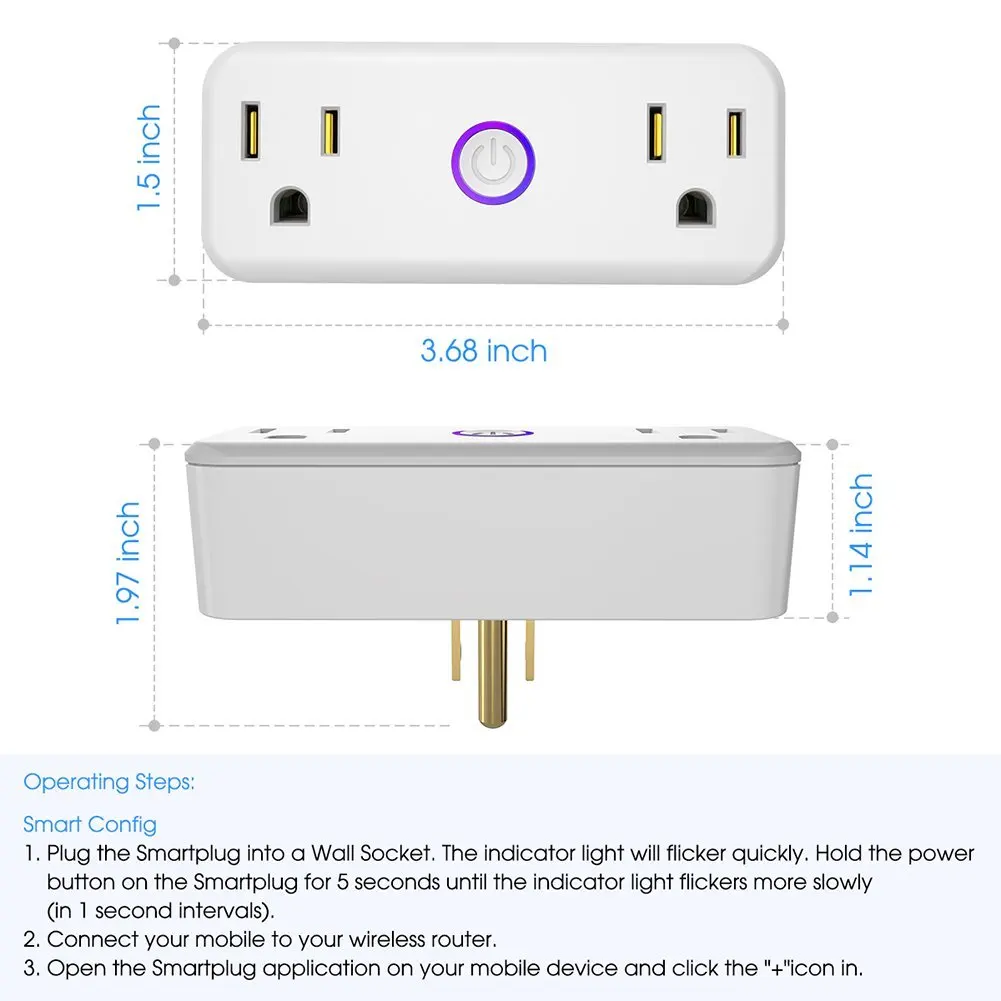 Wifi умная вилка США электрические мини розетки питания USB адаптер Homekit
