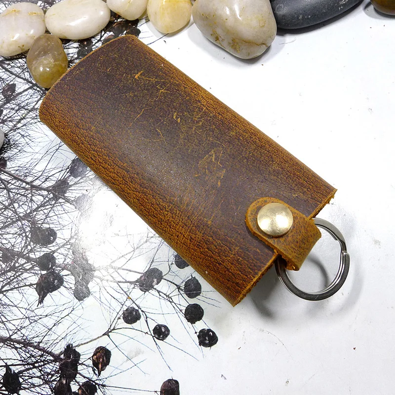 Чехол для ключей blongk из натуральной кожи маленький органайзер мини сумка на