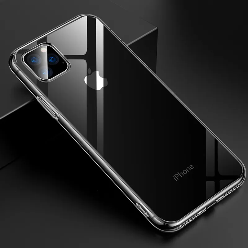 Прозрачный мягкий ТПУ чехол для телефона iPhone 11 Pro X XS XR Max 7 8 Plus тонкий прозрачный 5