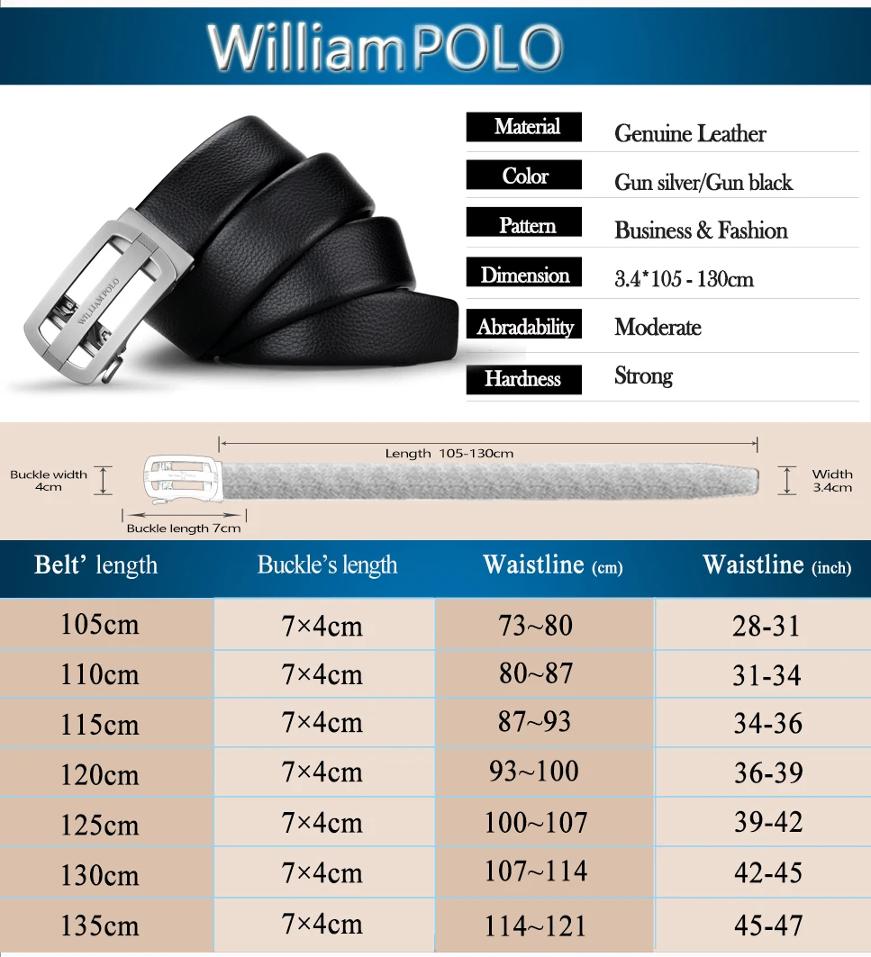 Мужской ремень от бренда WILLIAMPOLO. Роскошный ремень из коровьей кожи с автоматической пряжкой. Мужской ремень из натуральной кожи высокого качества. Новинка года