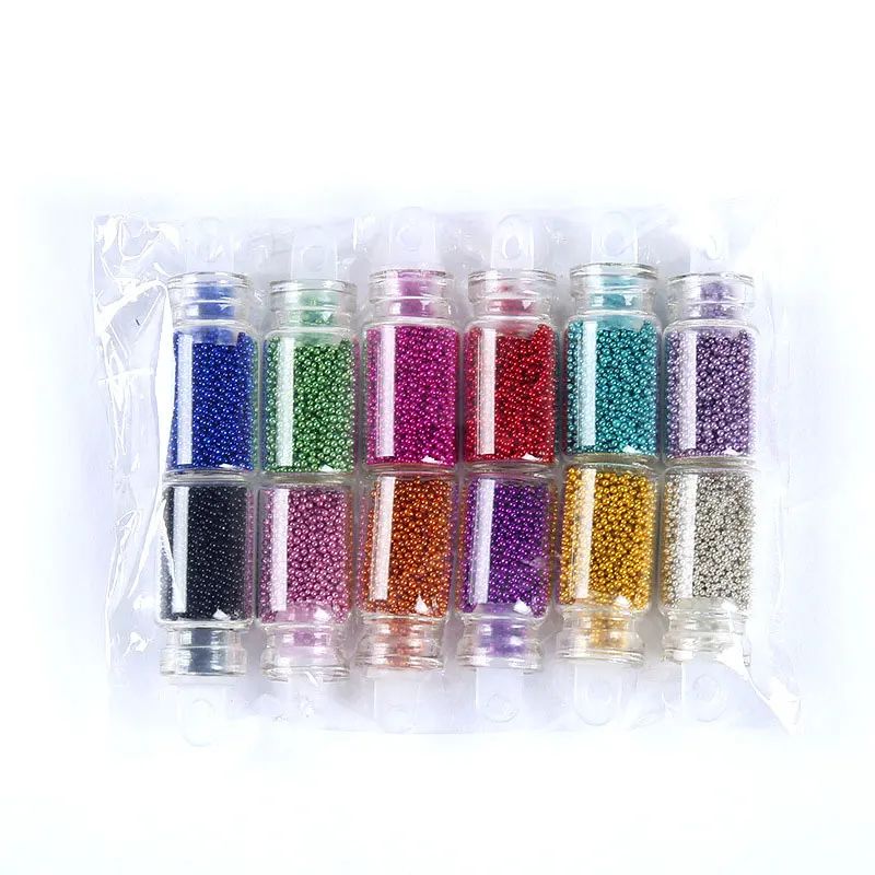 Горячие 12 цветов Мини Блеск икры микро бусины Советы 3D ногтей акриловый УФ гель