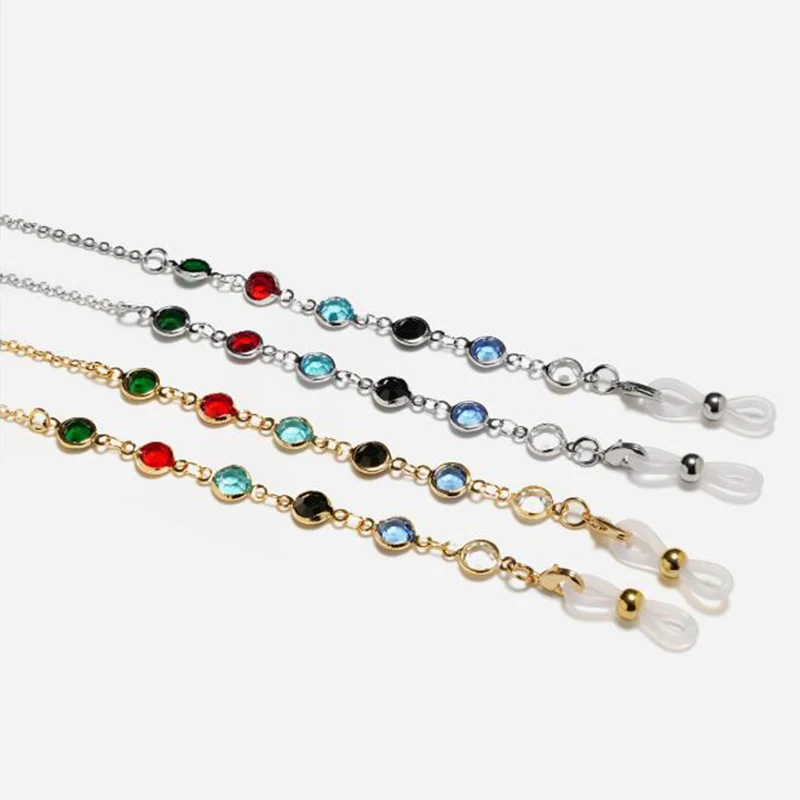 

1PC 2021 Fashion Chic Womens Gold Silver Sunglasses Chains Reading Beaded Glasses Chain Eyewear Cord Lanyard Necklace