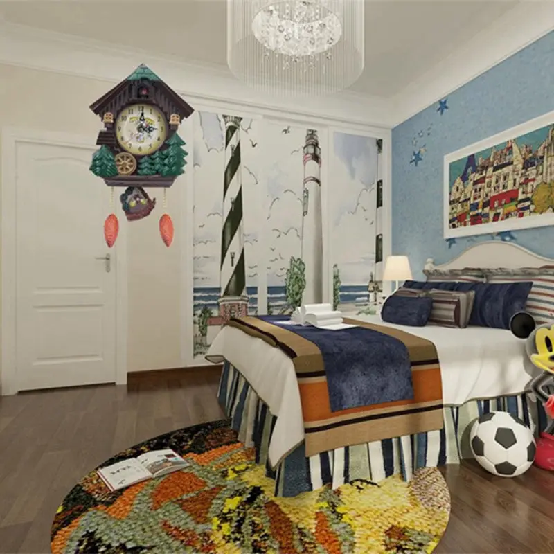 House Shape 8 Inches Wall Clock Cuckoo Vintage Bird Bell Timer Living Room Pendulum Craft Art Home Decor | Дом и сад