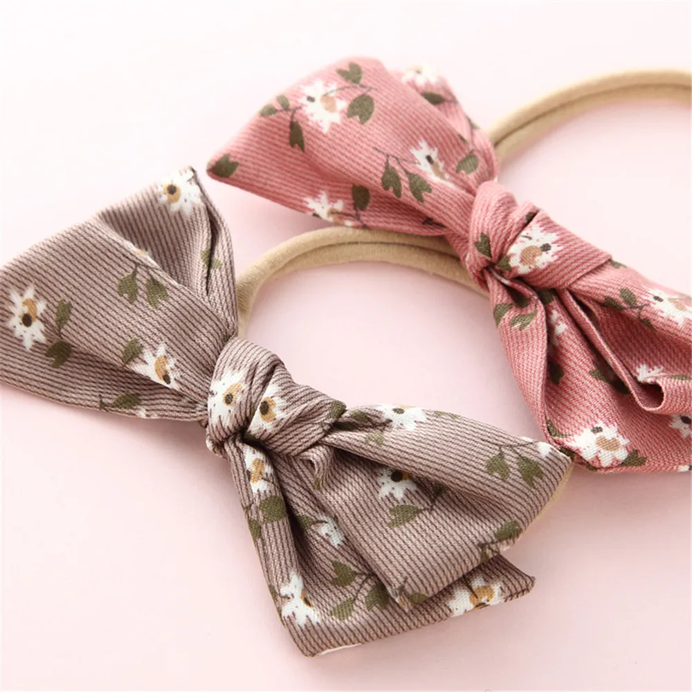 

Нейлоновые повязки с бантиками для детей, детские аксессуары для волос с цветочным принтом, детские повязки для волос для девочек, аксессуа...