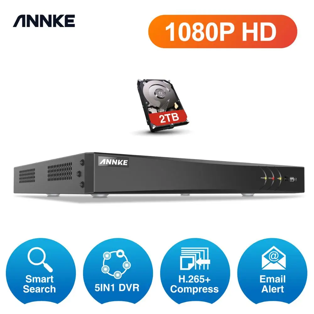 ANNKE-grabador de vídeo 5 en 1 para el hogar, dispositivo de grabación de Audio de 32 canales, 1080P Lite, AHD, DVR, compatible con CVBS, TVI, AHD, cámaras IP analógicas, HD, P2P, nube, H.264, VGA, RS485