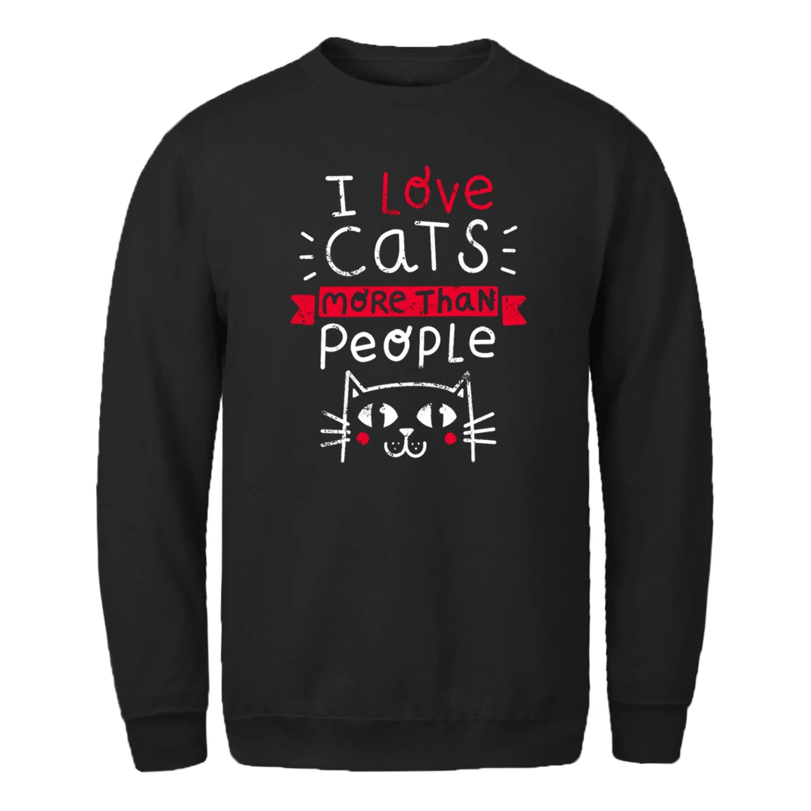

Свитшот мужской зимний Стандартный с надписью «I Love not More Than People»