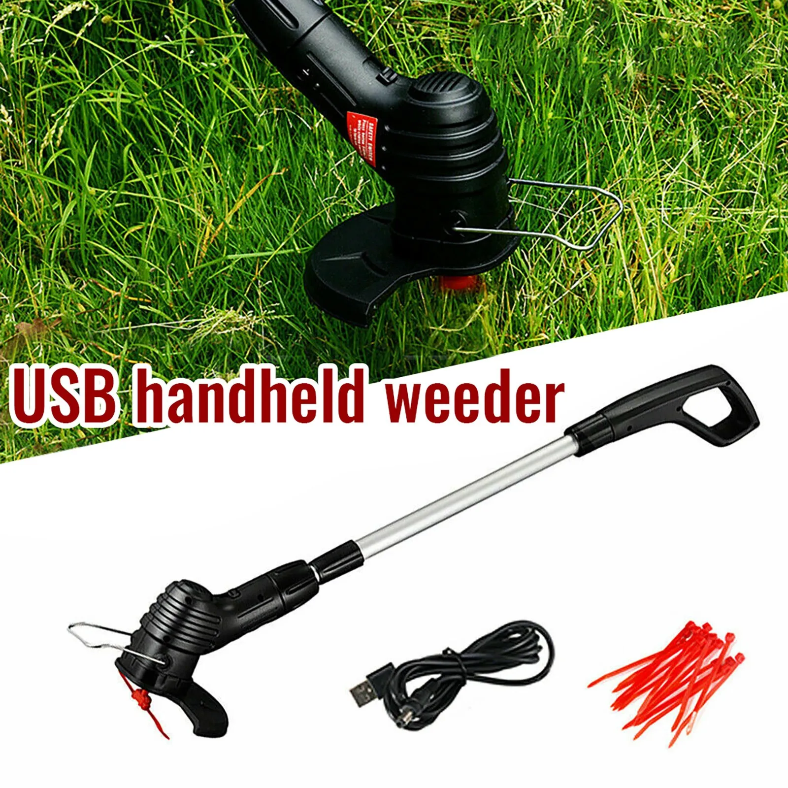Handheld Rechargeable Cordless Electric Lawn Mower Portable Lightweight Telescopic Trimmer Mowing Machine Gardening Tool | Инструменты