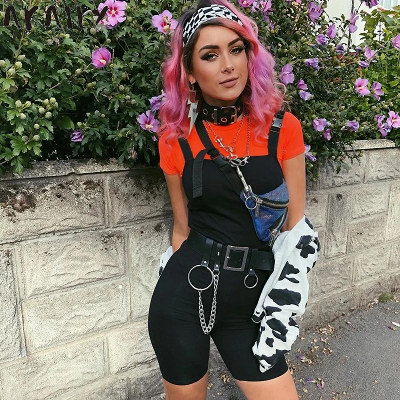 

Летняя уличная одежда Akaily, комбинезон, женский комбинезон, черный комбинезон на бретелях, без рукавов, с открытой спиной, облегающий наряд, к...