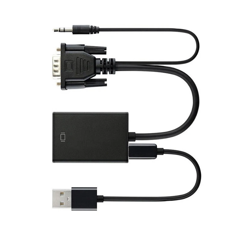 Переходник VGA (штекер)/HDMI (гнездо) 1080P HD 3 5 мм для ПК ноутбуков проекторов |