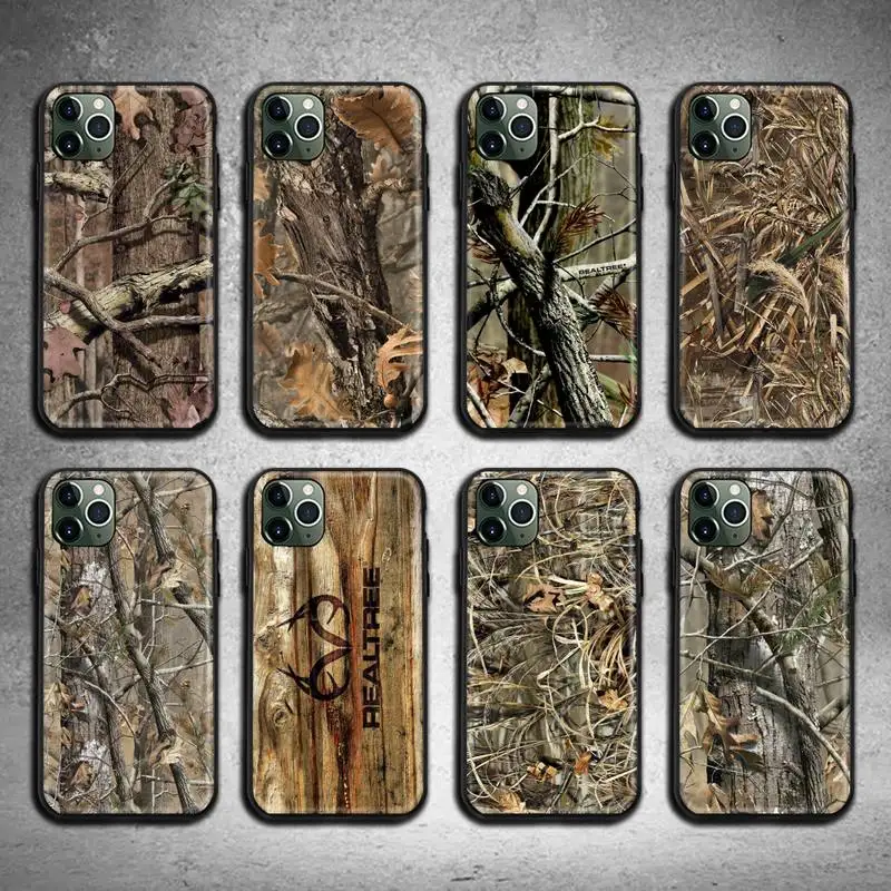 Чехол для телефона Realtree с камуфляжным рисунком настоящего дерева iphone 13 12 11 Pro Max Mini