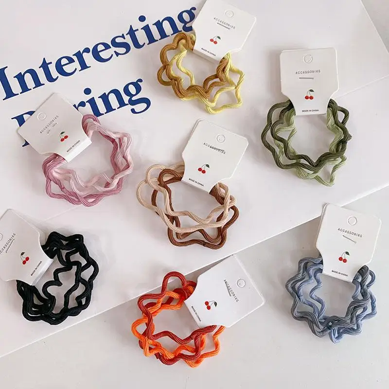 

Женские простые базовые эластичные резинки для волос, 4 шт., завязки для волос, резинки для конского хвоста, модные повязки на голову, аксессу...