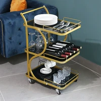 nordic style mobile iron dining car three floor household beverage driver cart restaurant kitchen car bathroom mobile storage