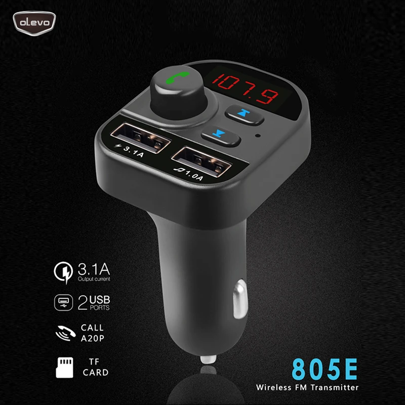 Автомобильный MP3 плеер аудио беспроводной FM передатчик двойной USB Quick3.1A модуль