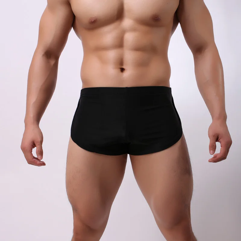 Шорты мужские из вискозы пикантные мягкие дышащие удобные Однотонные трусы с
