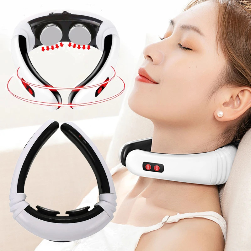 Электрический импульсный массажер для шеи USB Перезаряжаемый релаксационный