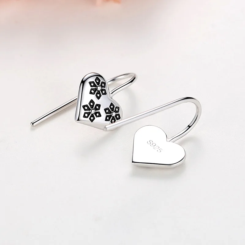 Женские серьги гвоздики TONGZHE в форме сердца из стерлингового серебра 925 пробы