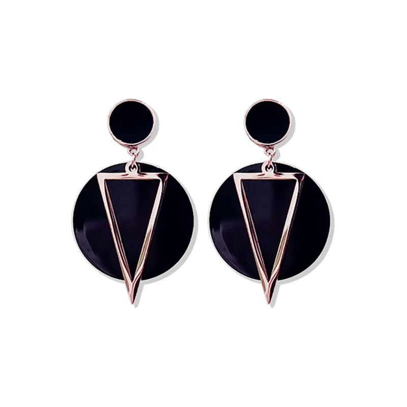 Модные ювелирные изделия маленькие черные круглые серьги в форме торта большие