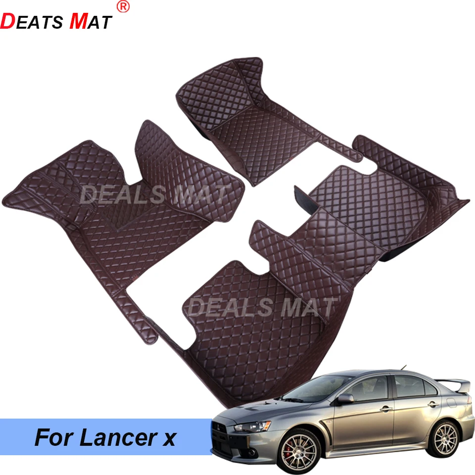 

100% Fit Auto Car Mats With Pockets Floor Carpet Rugs For Mitsubishi lancer x 2011 2012 2013 2014 2015 2016 2017 accessories