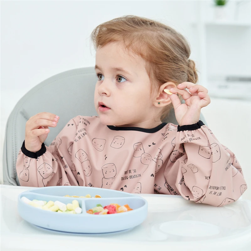 

Нагрудник для младенцев с длинным рукавом и карманом, Детские аксессуары, фартук для кормления и рисования, водонепроницаемые нагрудники и...