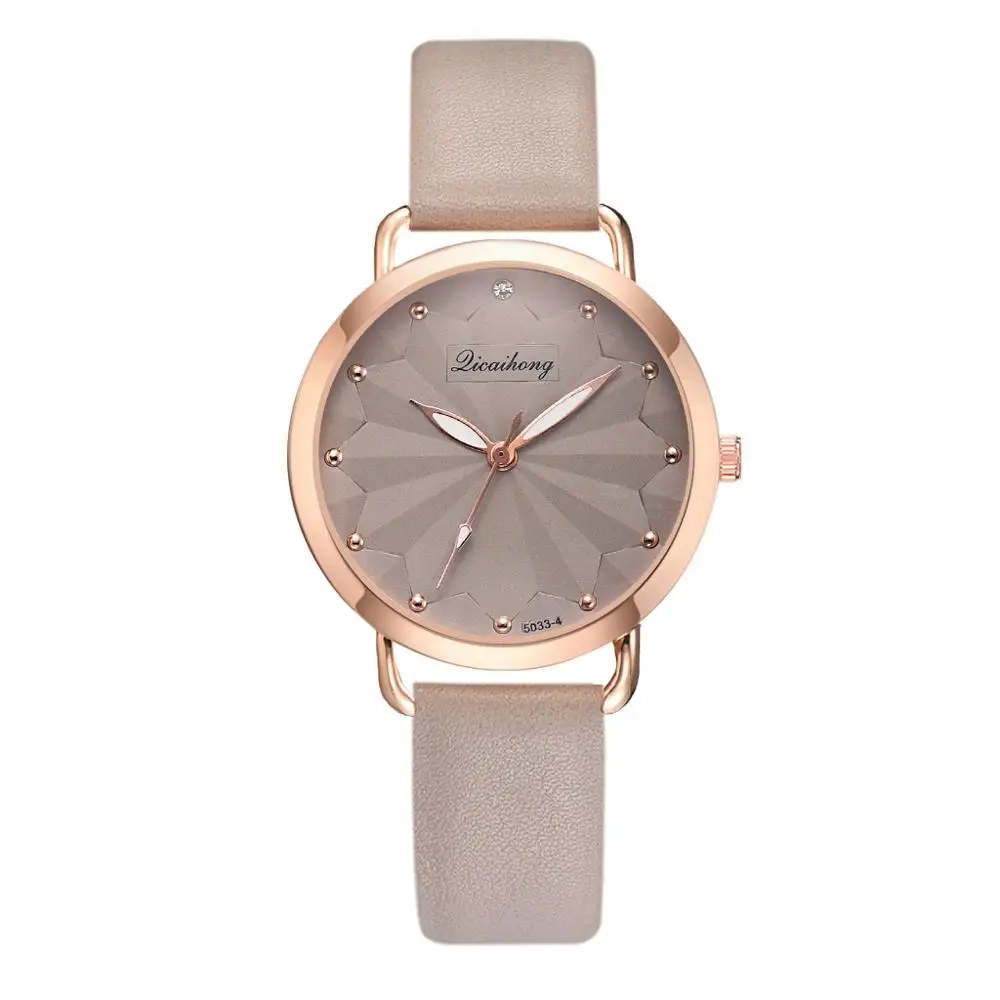 Grey Женские Модные винтажный кожанный ремешок кварцевые часы Relogio Feminino женские повседневные спортивные часы Аналоговые Часы Montre Femme - Цвет: Grey