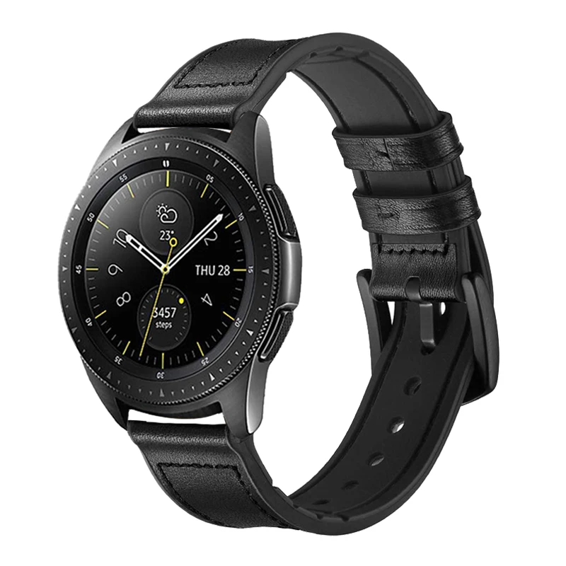 22 мм силиконовый и кожаный ремешок для huawei Watch GT 2 samsung galaxy watch 46 мм gear S3 Frontier/классический браслет huami Amazfit