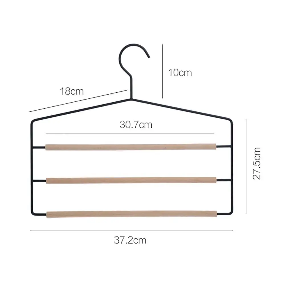 3 слойная s буковая древесина + металлическая Нескользящая вешалка для брюк